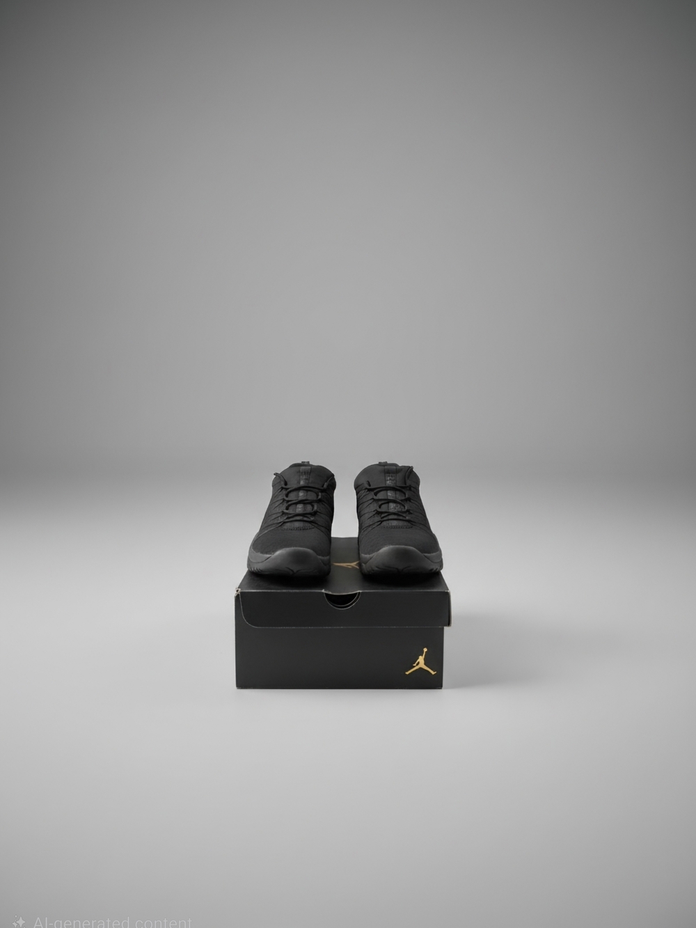Jordan Men's Black Low-Top Sneakers with Gold Logo
